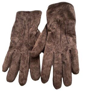 Aris Brown Suede Leather Gloves, Size Large